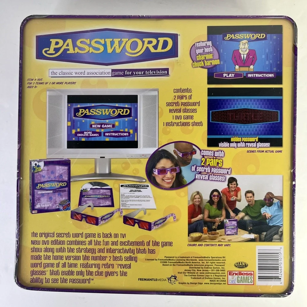 2006 Endless Games® PASSWORD DVD Edition Word Assoc. Game Family TV  Sealed New!